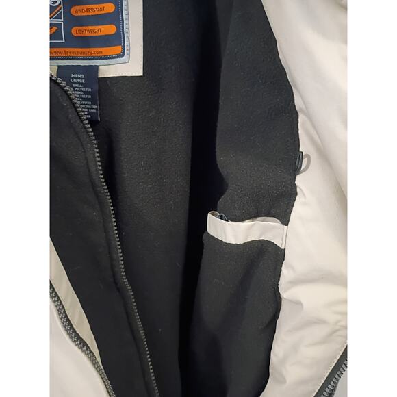 Men's Free Country Large All Weather Lightweight Hooded Jacket Khaki Black - Picture 4 of 13